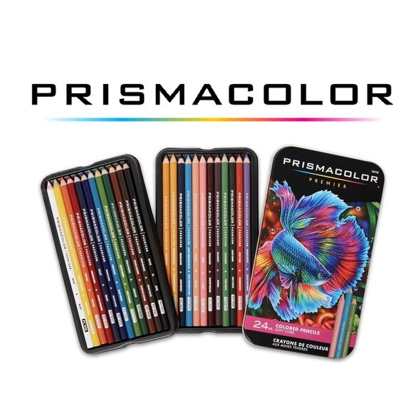 NEW Prismacolor Premier Colored Pencils Soft Core 24 Pack Art Supplies in a Tin - Picture 2 of 15
